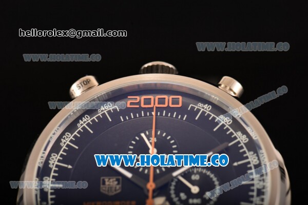 Tag Heuer Mikrogirder 2000 Chrono Miyota Quartz Steel Case with Black Dial and Rubber Strap - Orange Second Hand - Click Image to Close